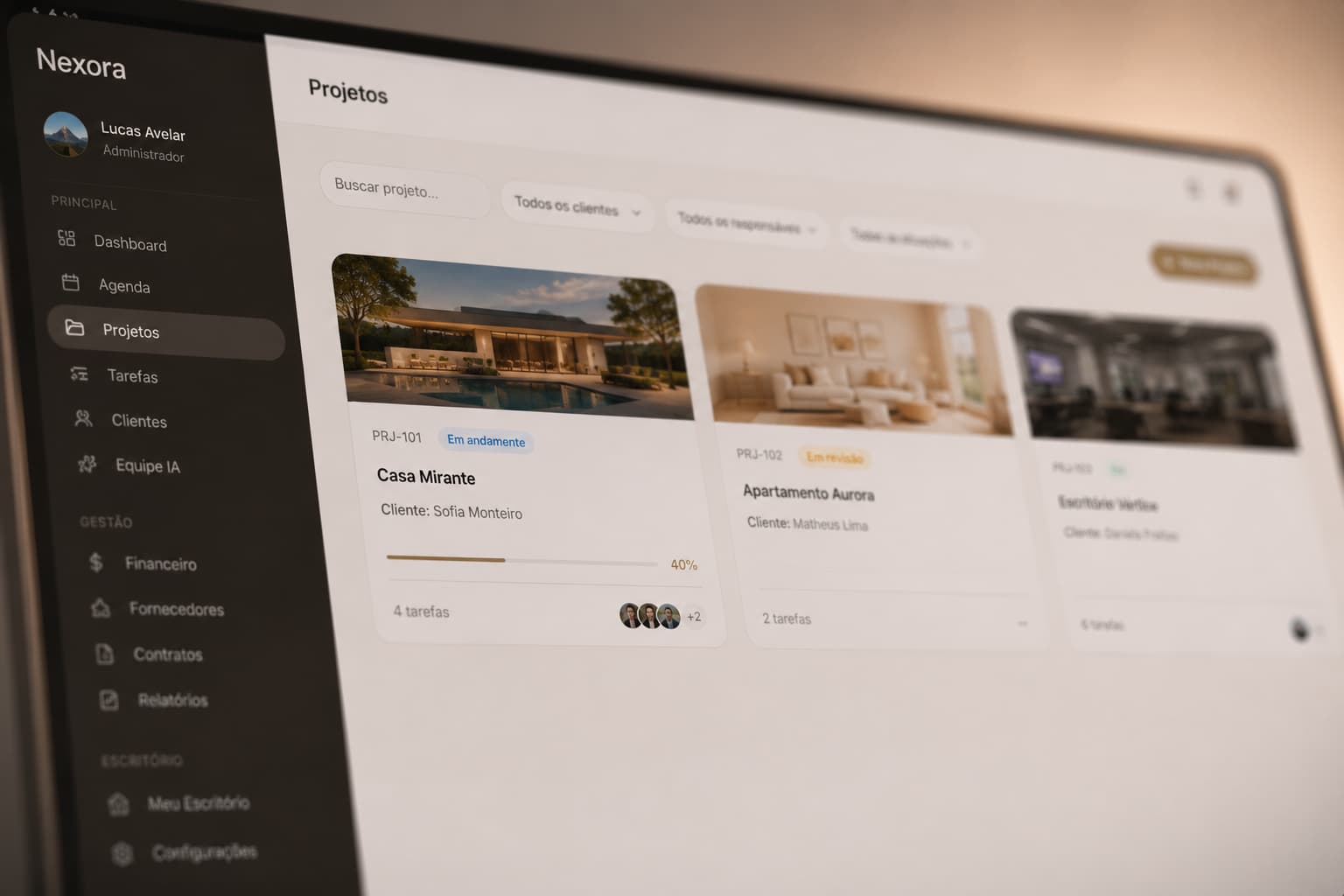 Projax Web — painel de projetos